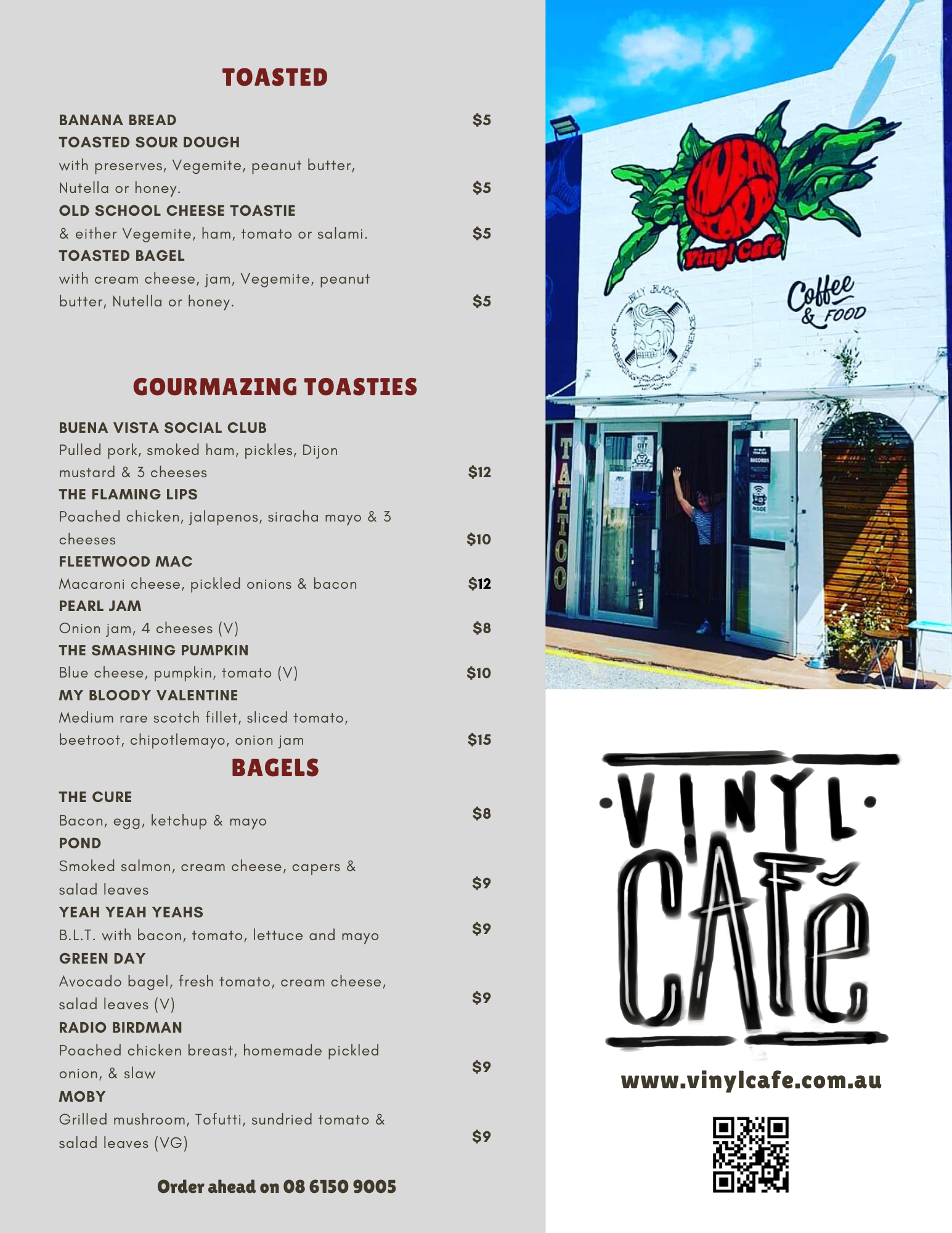 Vinyl Cafe menu 1